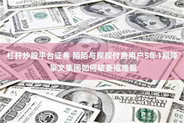 杠杆炒股平台证券 陌陌与探探付费用户5年1期降 挚文集团如何