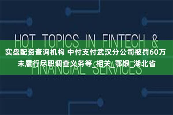 实盘配资查询机构 中付支付武汉分公司被罚60万 未履行尽职调